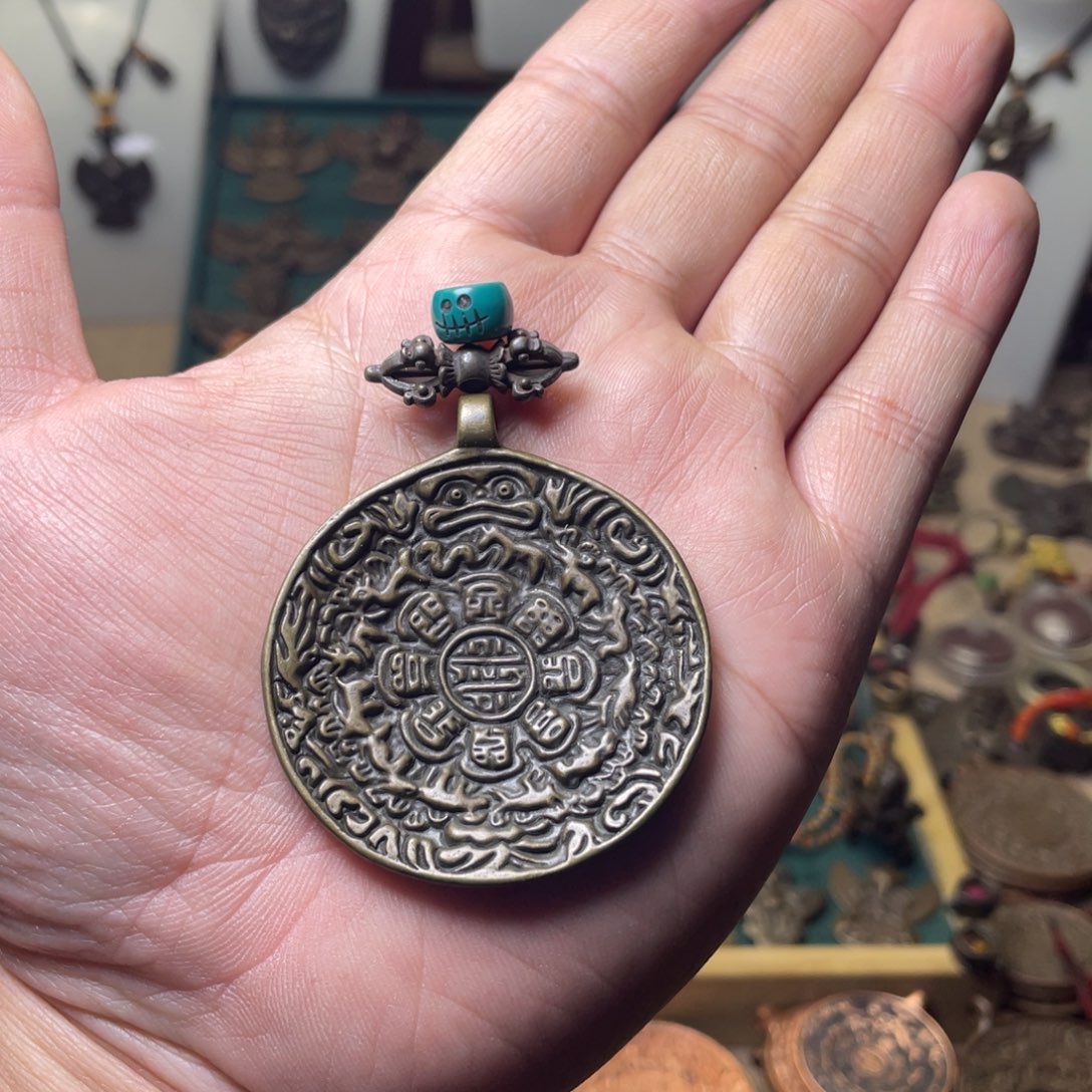 藏传蛙嘴九宫八卦牌