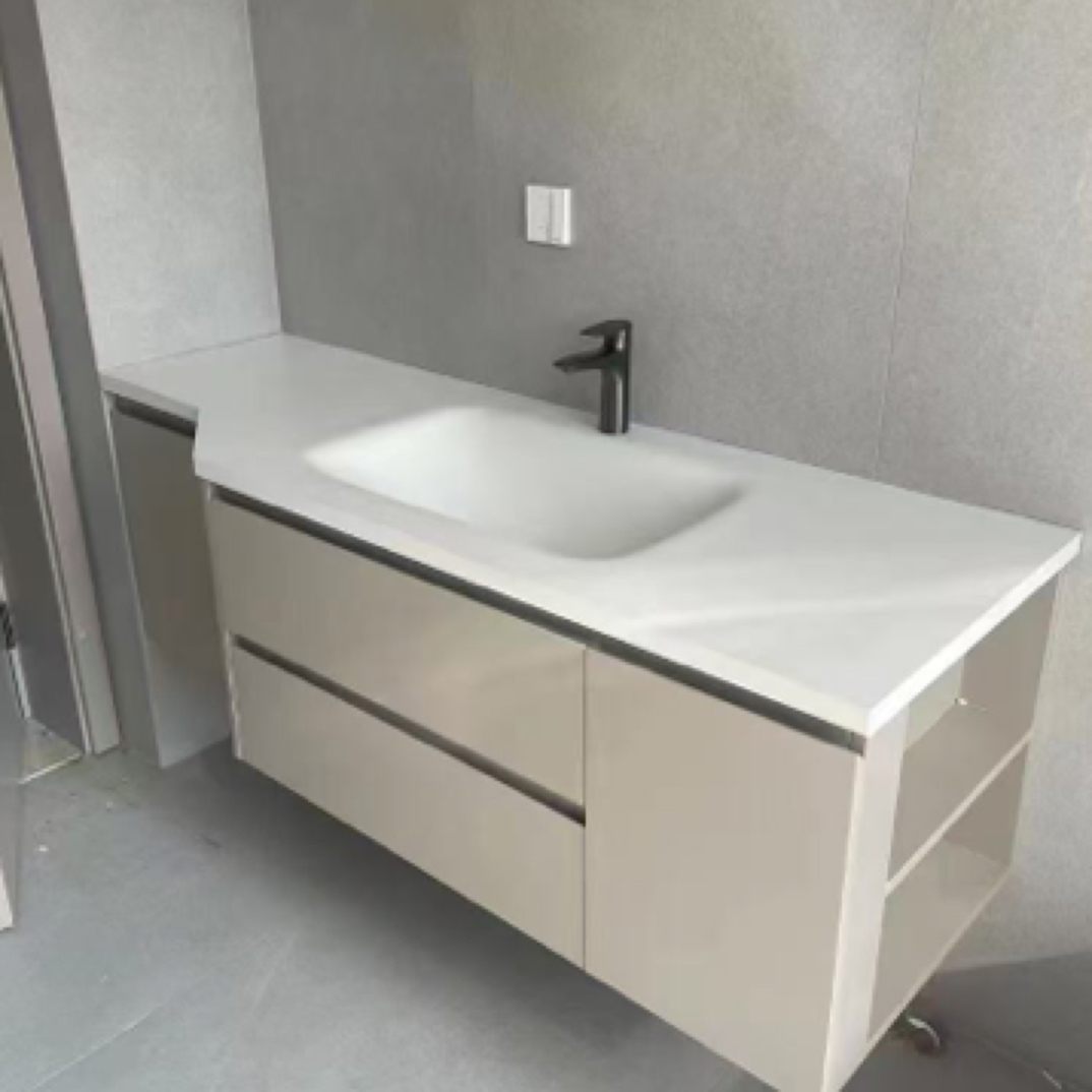 岩板鱼肚热弯盆定制款式热弯一体盆下单商品浴室柜一体盆浴室柜