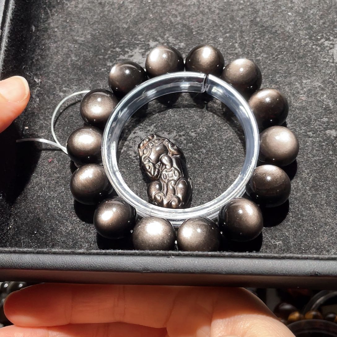 黑曜岩手链未镶嵌.*晨