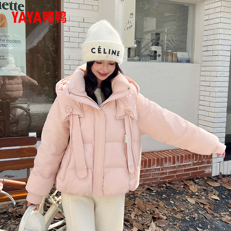 YAYA/鸭鸭短款羽绒服时尚连帽加厚保暖小个子显瘦外套YE4B612027P