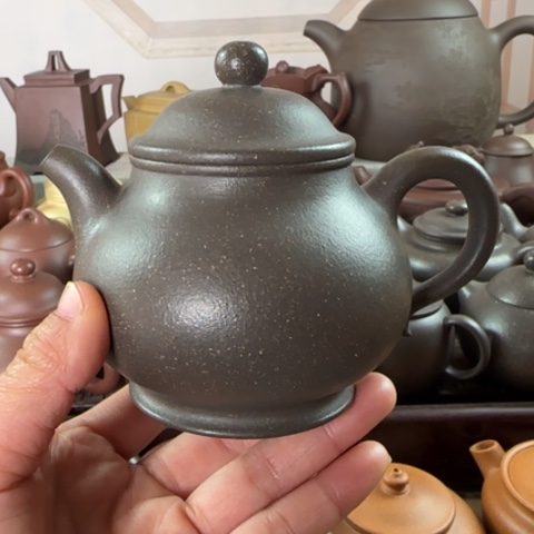 紫砂茶壶梨皮天青240c c