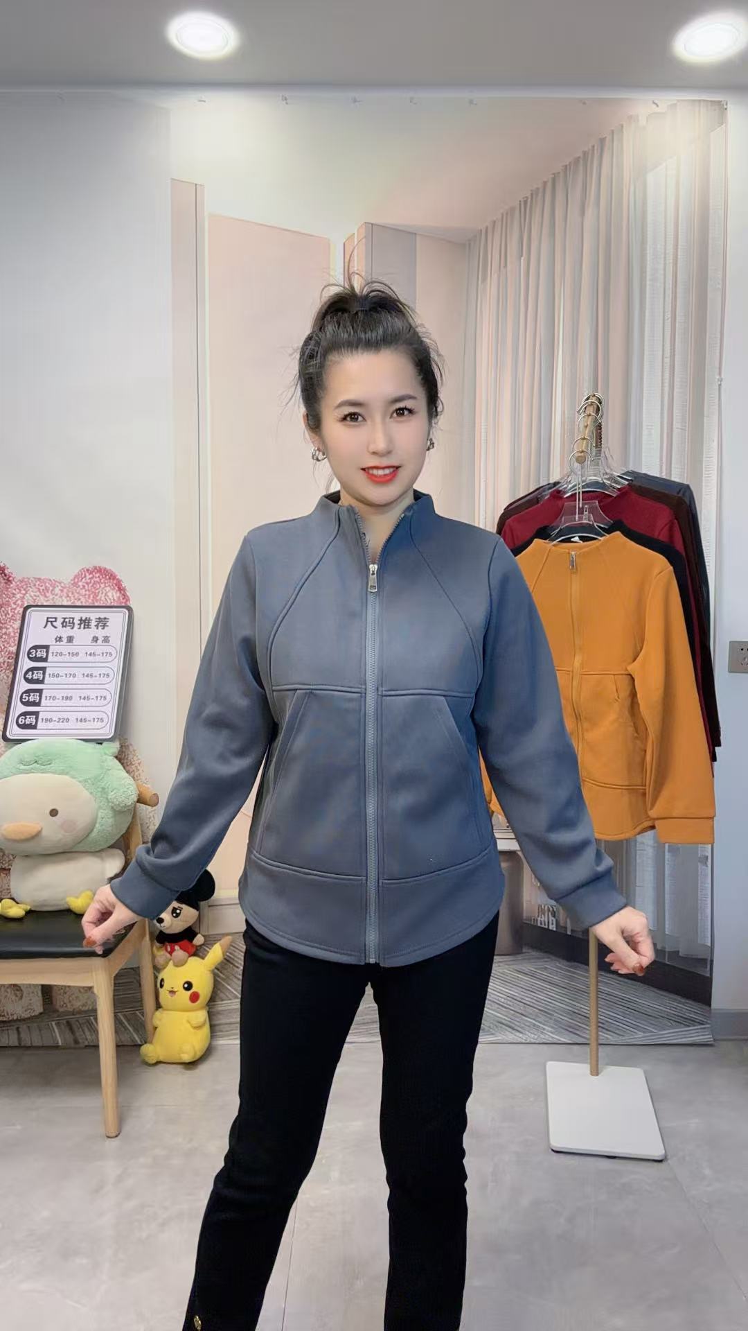 娜娜家冬季新款立领欧货拉链开衫加绒显瘦洋气休闲外套时尚百搭