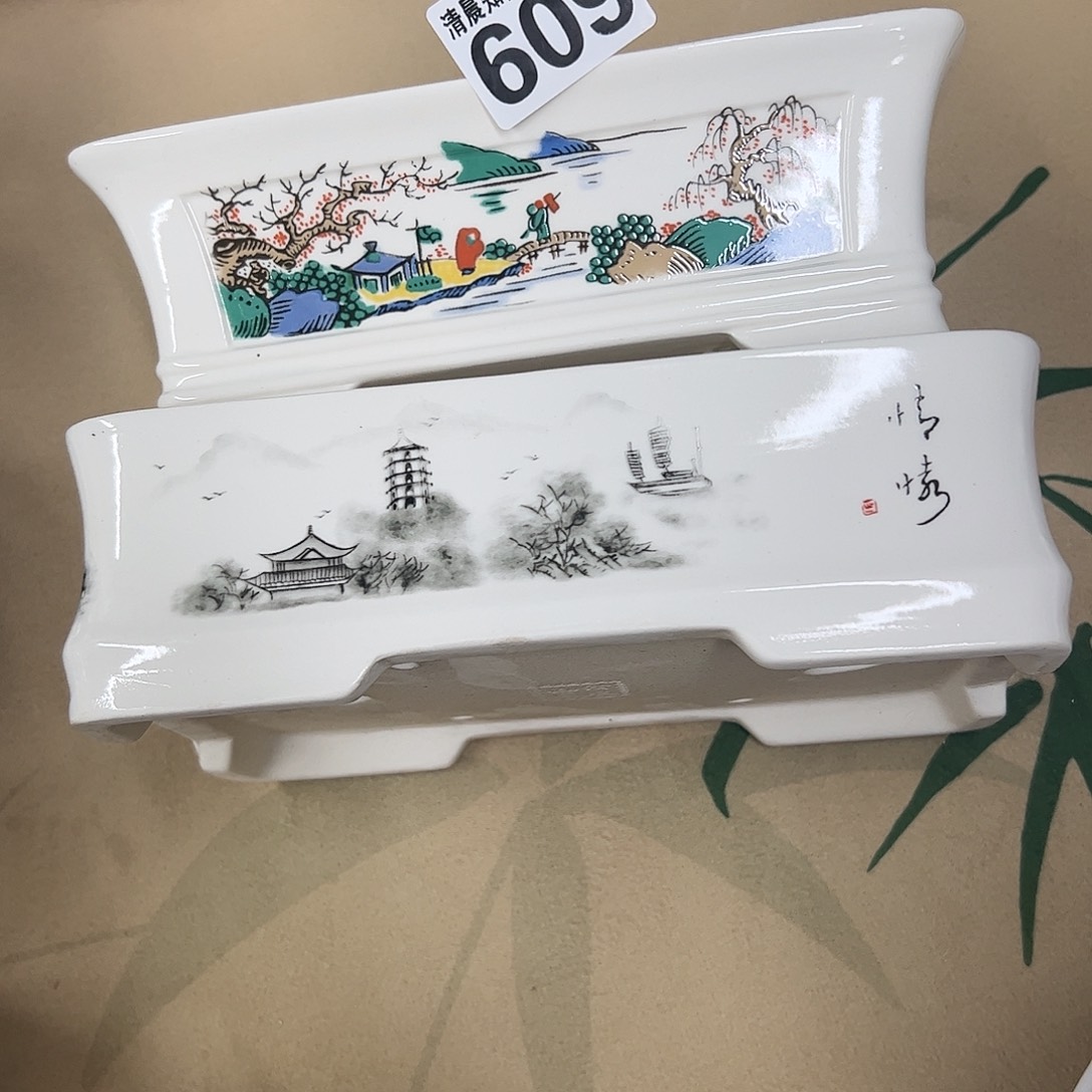 紫砂花盆609号瑕疵2个里面裂纹介意勿拍