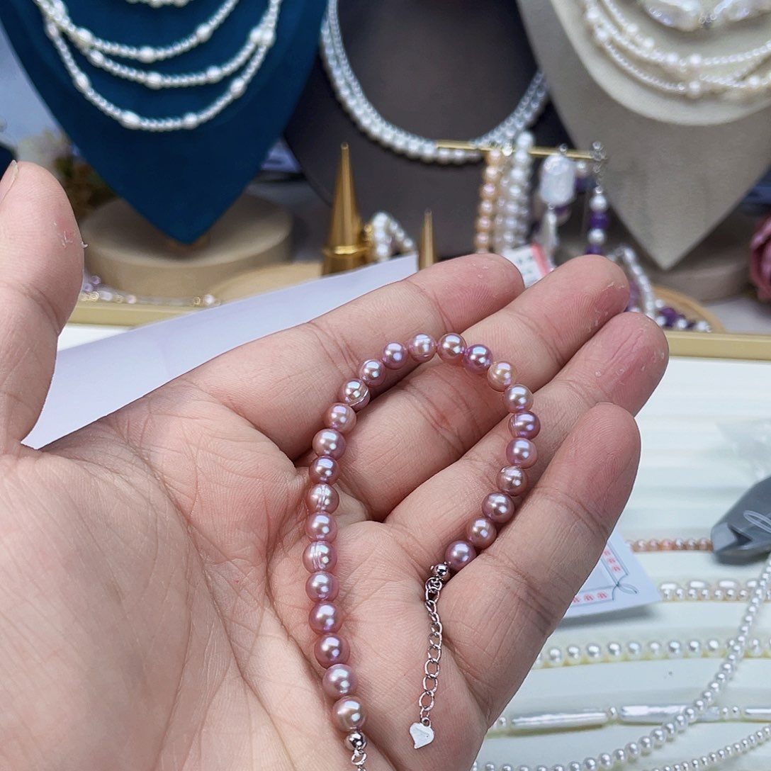 淡水珍珠手链银S925镶嵌