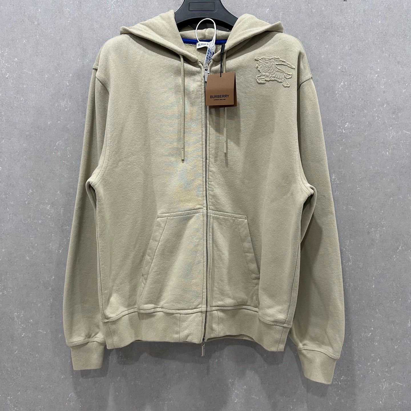 未使用 BURBERRY/博柏利 战马贴布拉链卫衣外套L码/005714