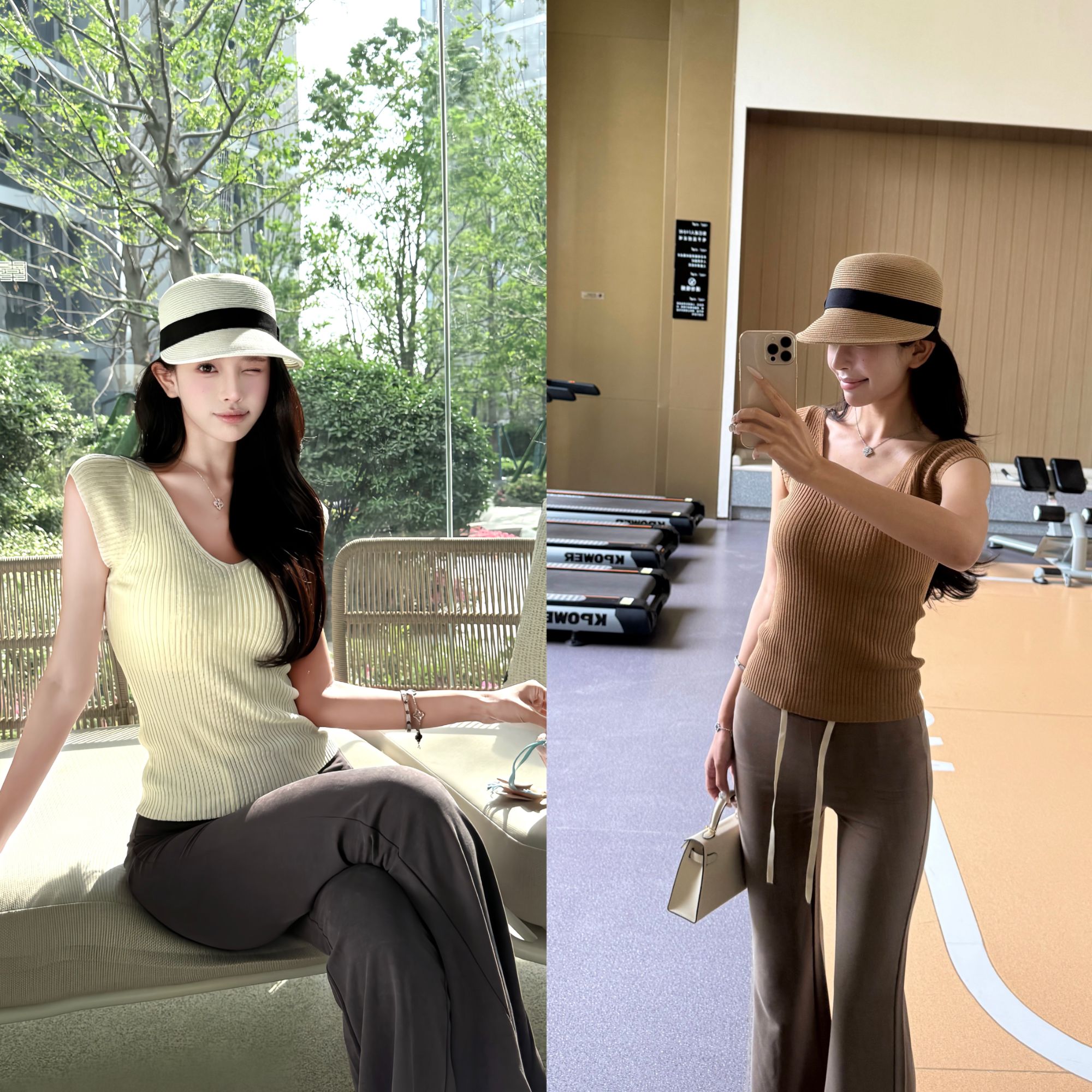 【小仙定制】纯欲极简韩女必备小飞袖短袖女2025夏季坑条针织上衣