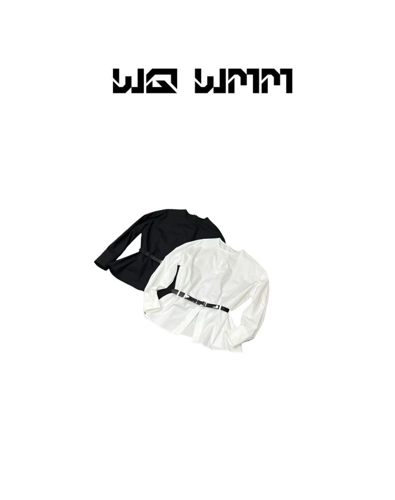 【WQWMM】早春款极简衬衣 气质后拉链设计 腰带款显瘦衬衣25A2174