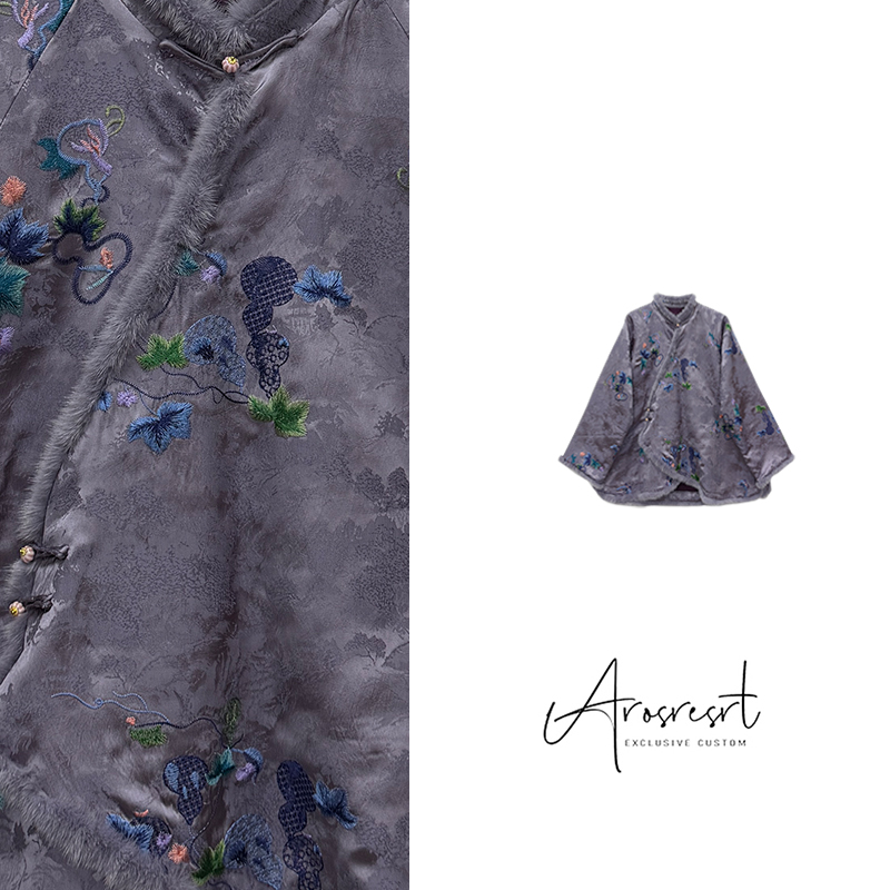 【葫芦藤】2025冬季新款国潮新中式国风圆领上衣提花