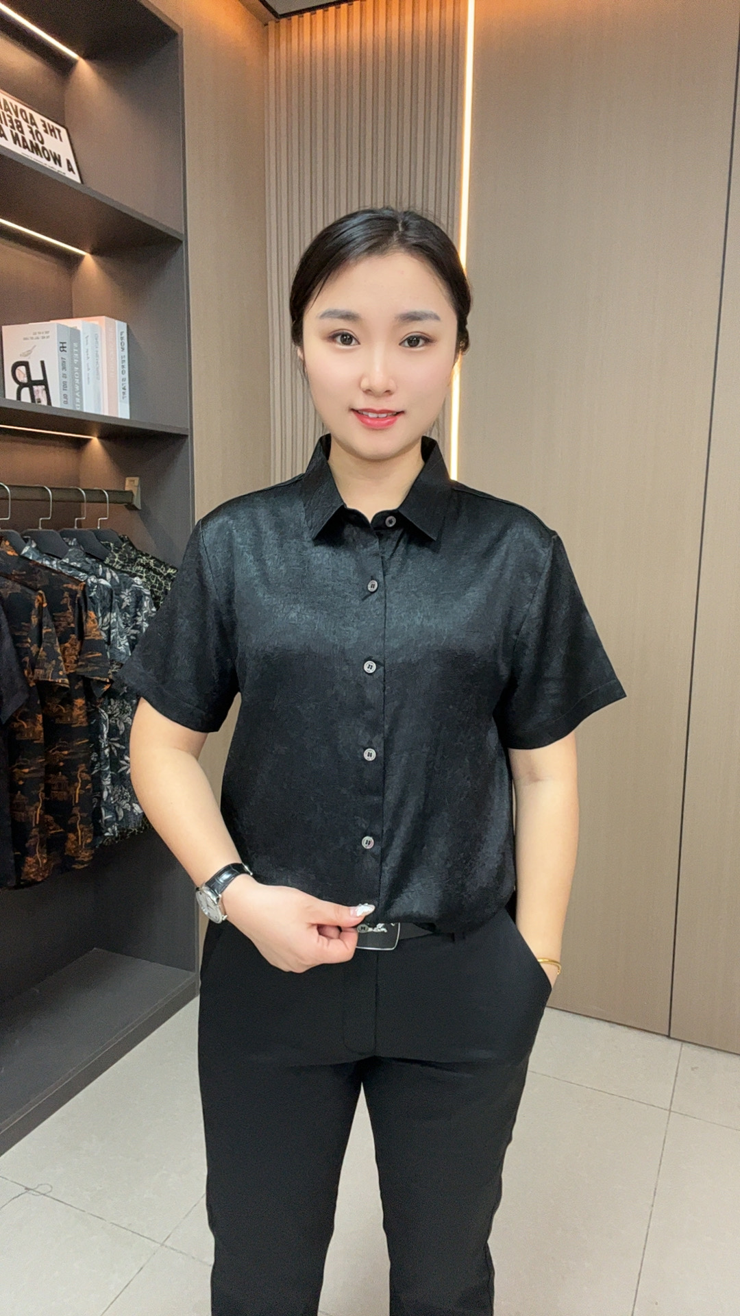 【桑蚕丝】夏季新款香云纱天然丝绸透气吸汗男士轻奢高端百搭衬衫