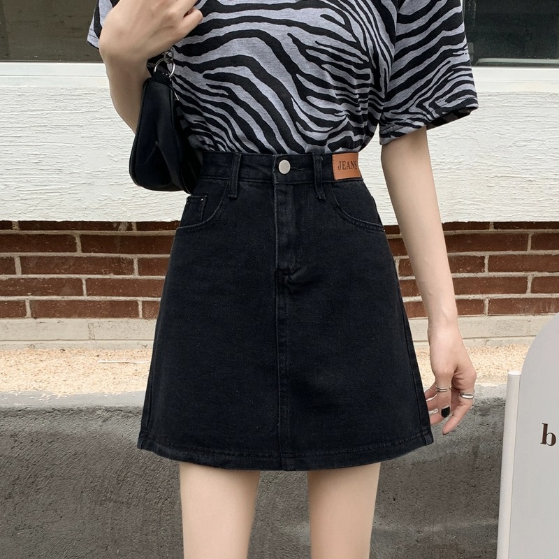 法式高腰牛仔裙半身裙女款爆款2025新款短裙显瘦遮肚子藏肉A字裙
