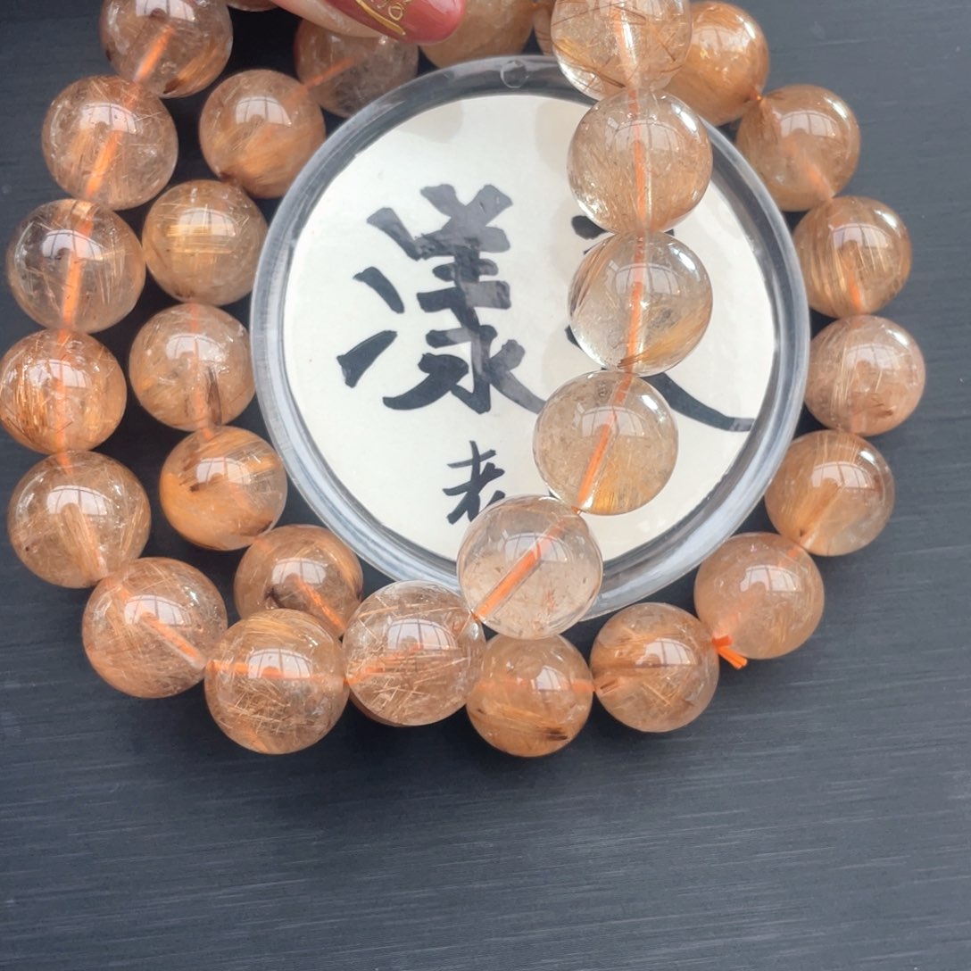 水晶手串未镶嵌天然发晶手串12.5mm多样性发其一