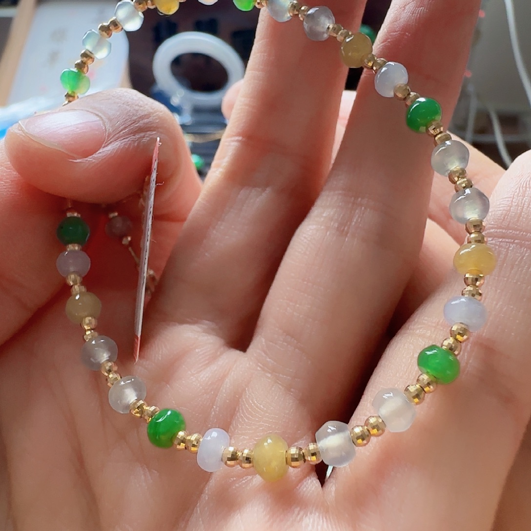 翡翠18K金镶嵌手镯翡翠1980