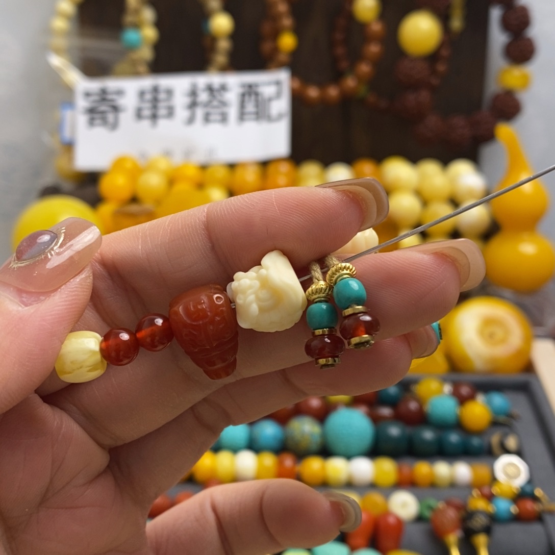 无非金属小**昭顶珠8mm 腰珠6mm