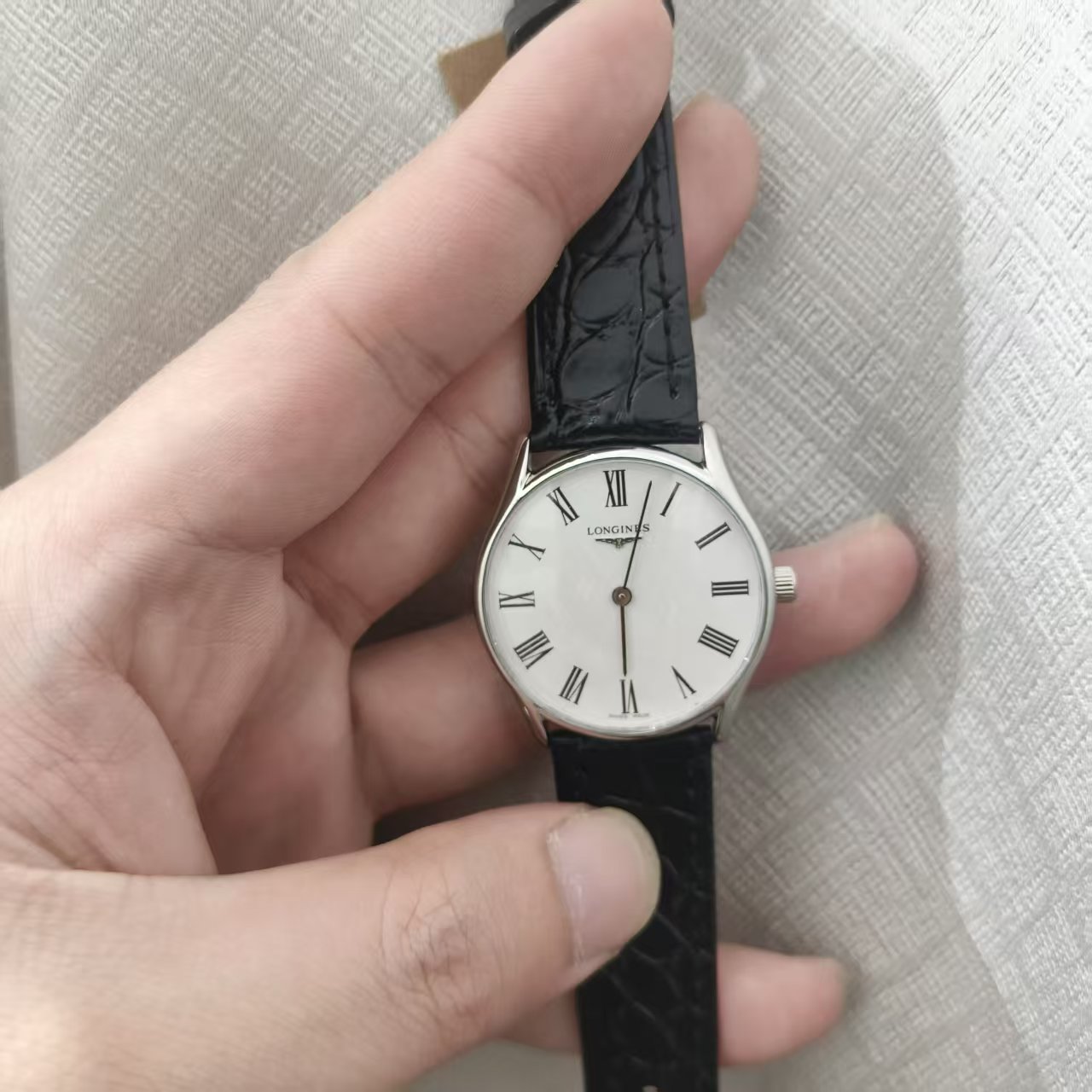 95新 Longines/浪琴 手动机械表无钻盘33带18/256101103