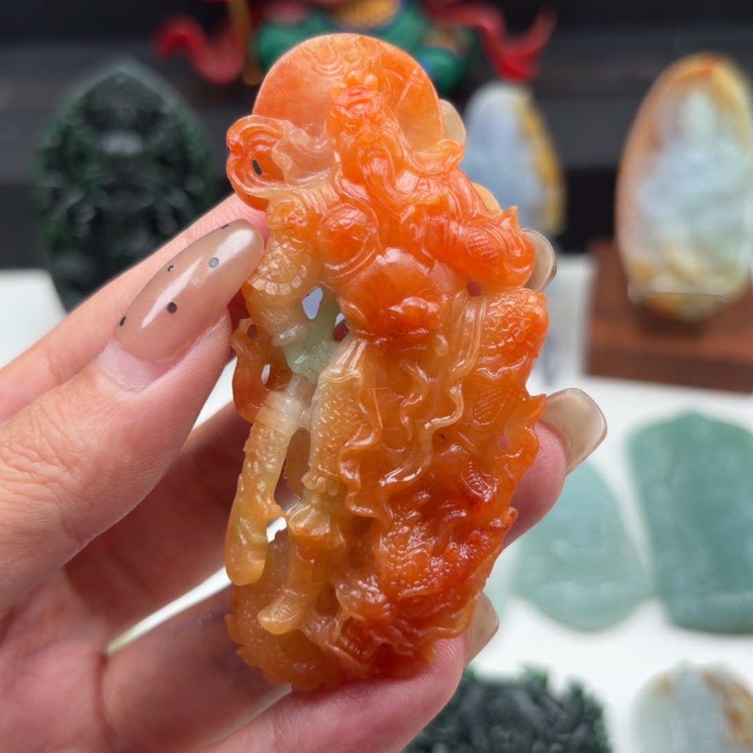 定制翡翠未镶嵌关二爷