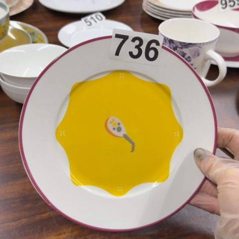 泥塑盘子一只微瑕品