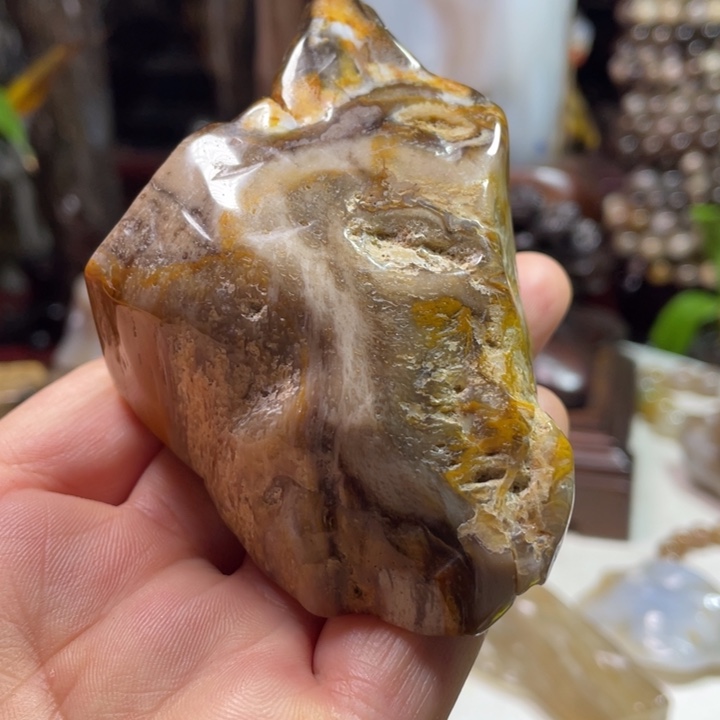 石材家居摆件硅化木