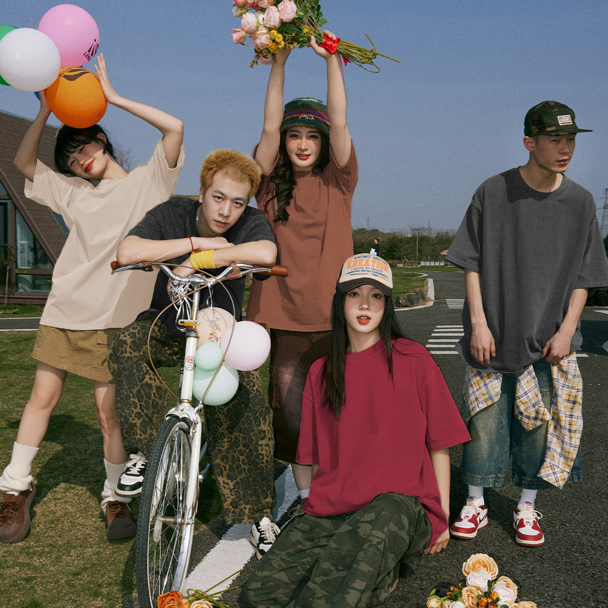 2025夏季300g重磅美式复古水洗纯棉oversize半袖T恤衫