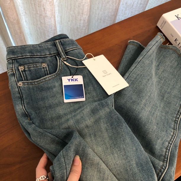 神裤小直筒-春夏款“神裤系列”100%棉复古做旧烟管牛仔裤女