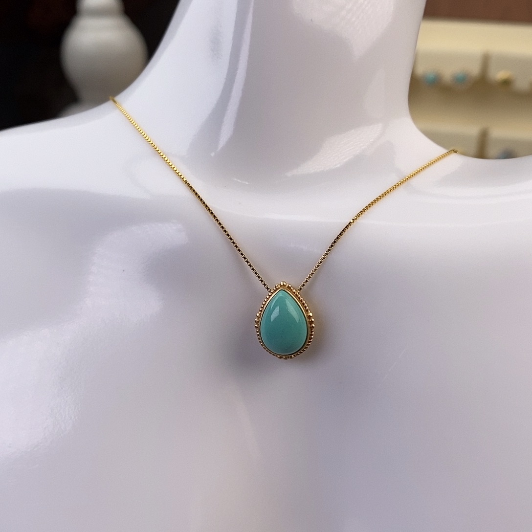 绿松石颈饰18K金镶嵌