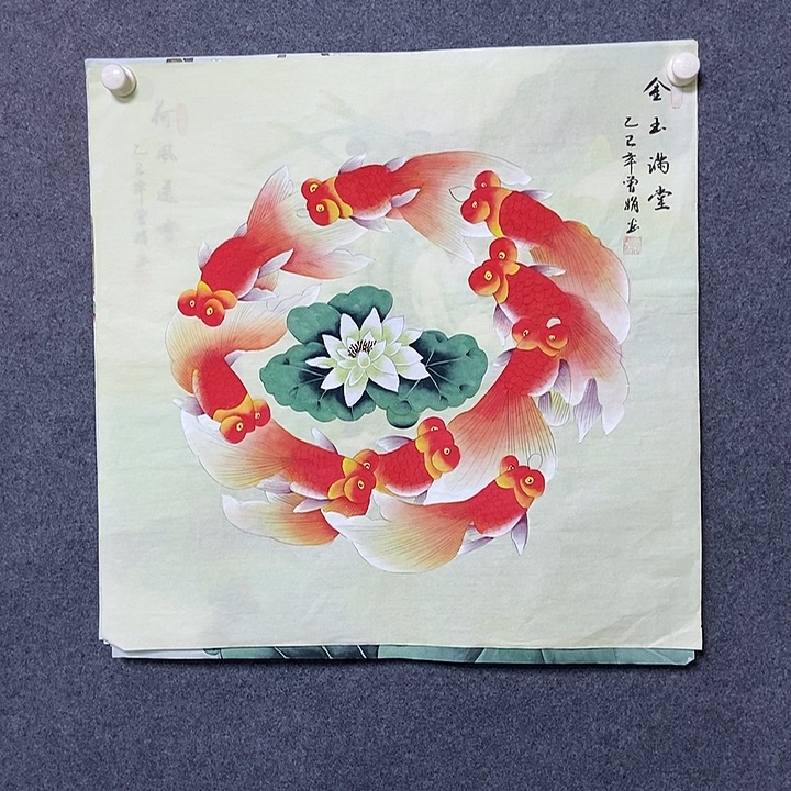 国画四尺斗方工笔一副