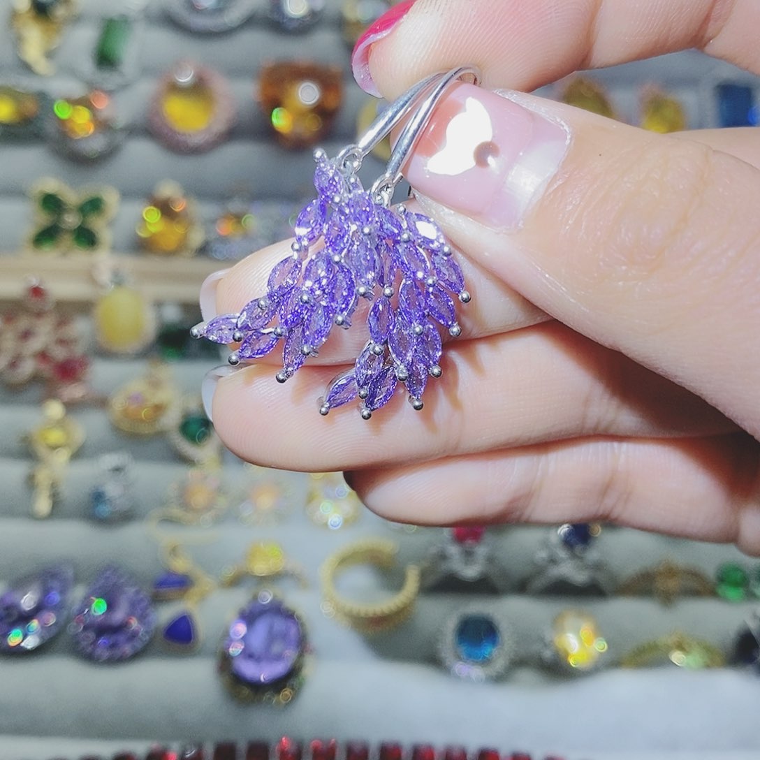 【闪购商品】托帕石耳饰银S925镶嵌