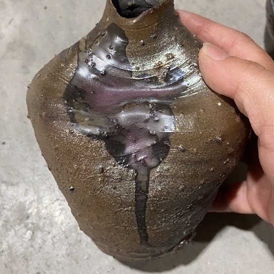 杯漏水花器 柴烧裸烧手作品