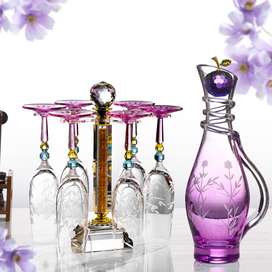 【金像】彩钻系列香槟杯套装 高颜值手工刻花白葡萄酒杯 香槟杯套装