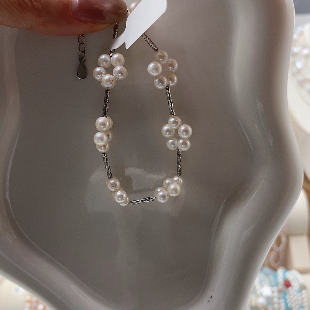 淡水珍珠手绳银S925镶嵌