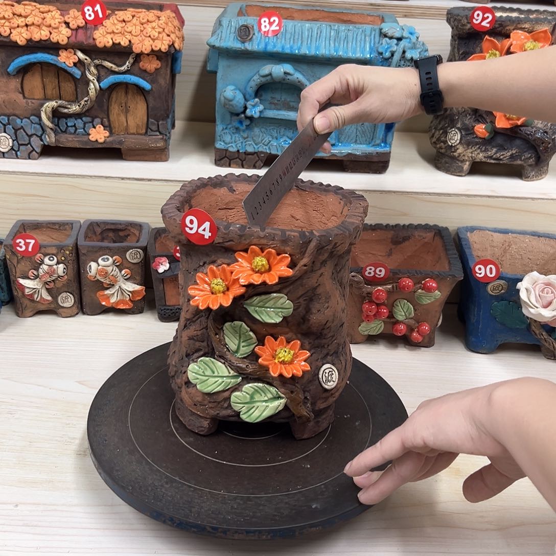 紫砂花盆94号，内口13×12高18