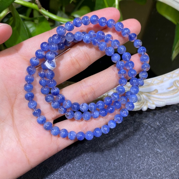 蓝线石多圈5mm左右水晶手串多圈