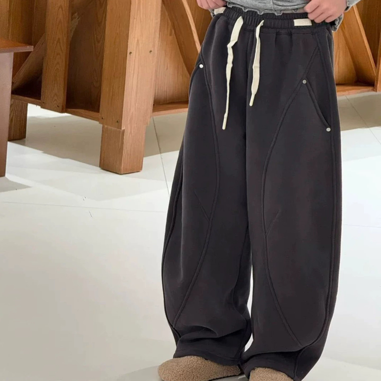 3083童装加绒弯刀卫裤