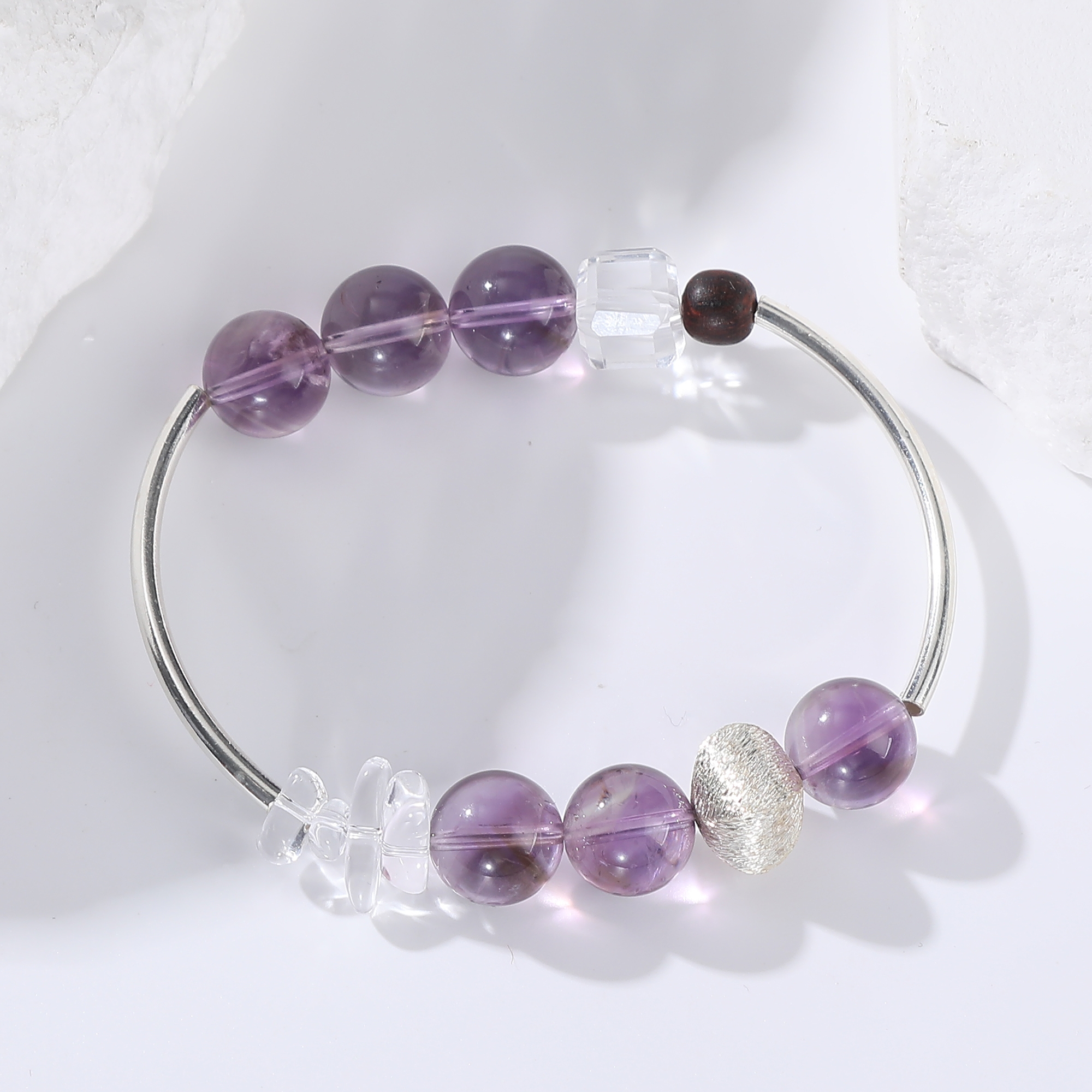 【D-Garden】紫水晶银环手串手链手环气质百搭紫色轻奢小众