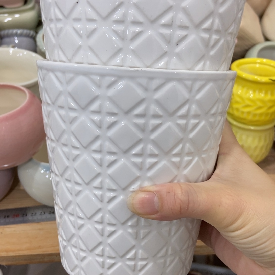 红陶高温陶瓷花盆