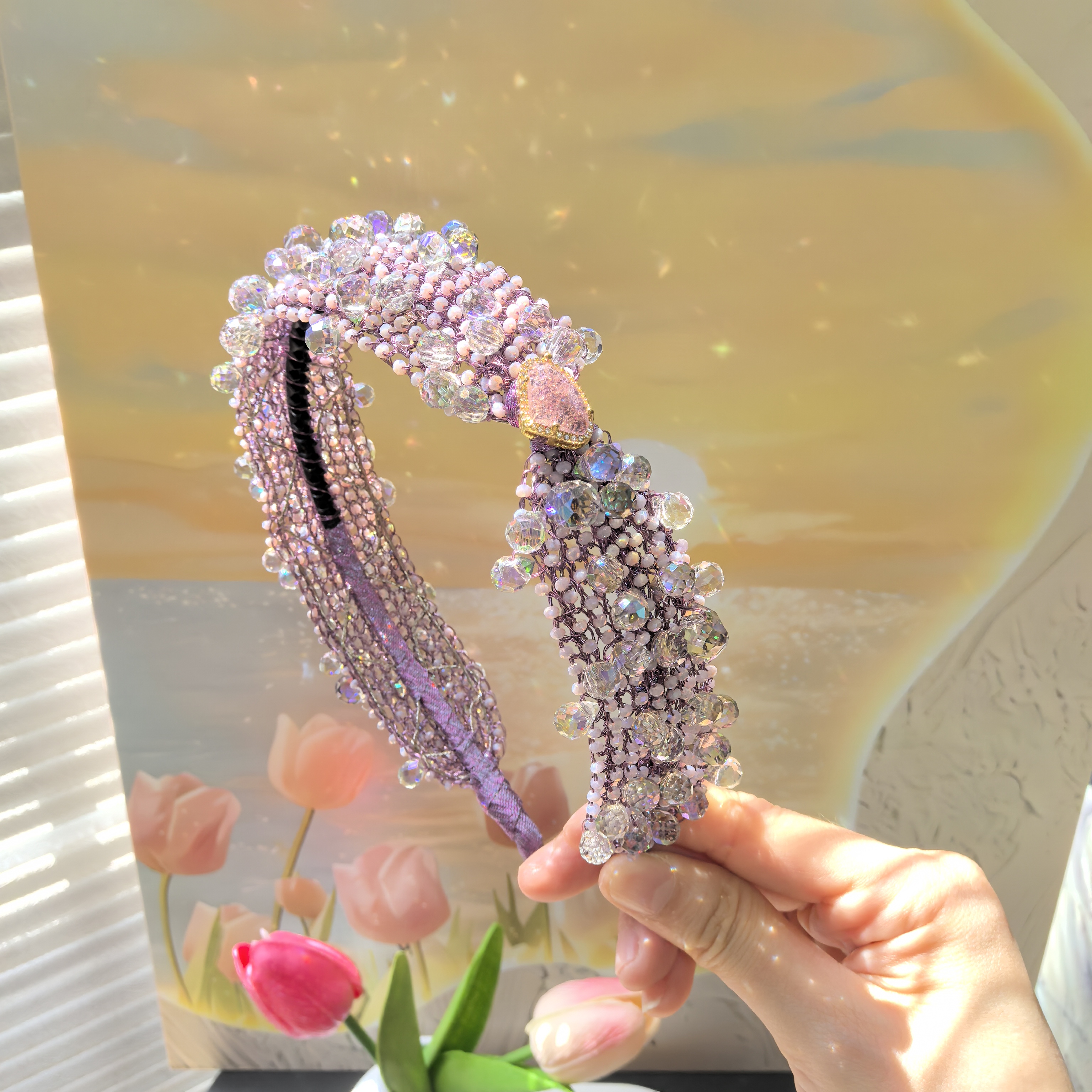 西子家莫奈凝露粉唤醒细跟钩针发箍