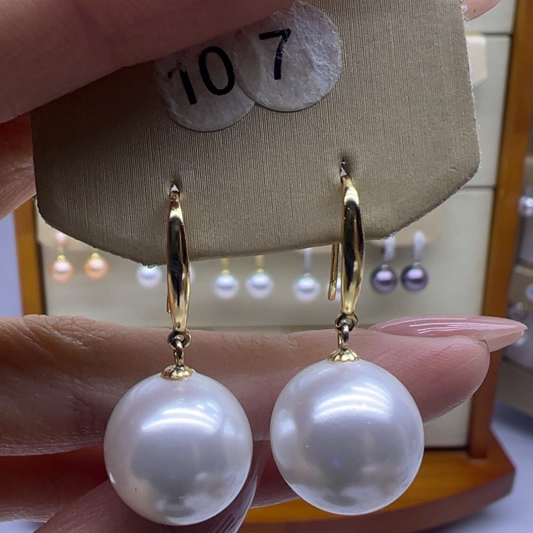 淡水珍珠耳饰银S925镶嵌