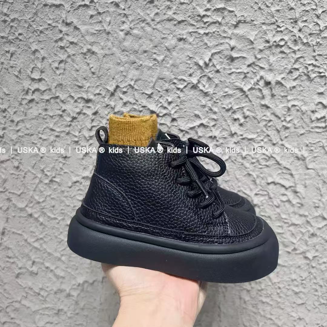 子航同款 冬季儿童新款加绒保暖牛皮冬鞋6800