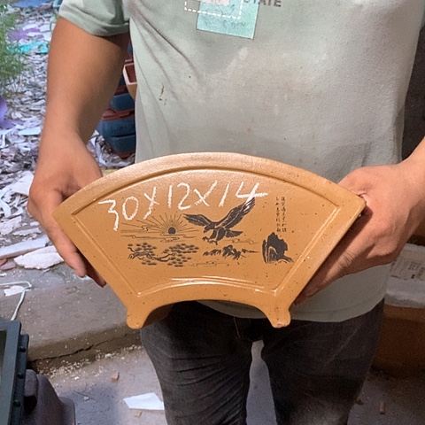 紫砂花盆手工制作