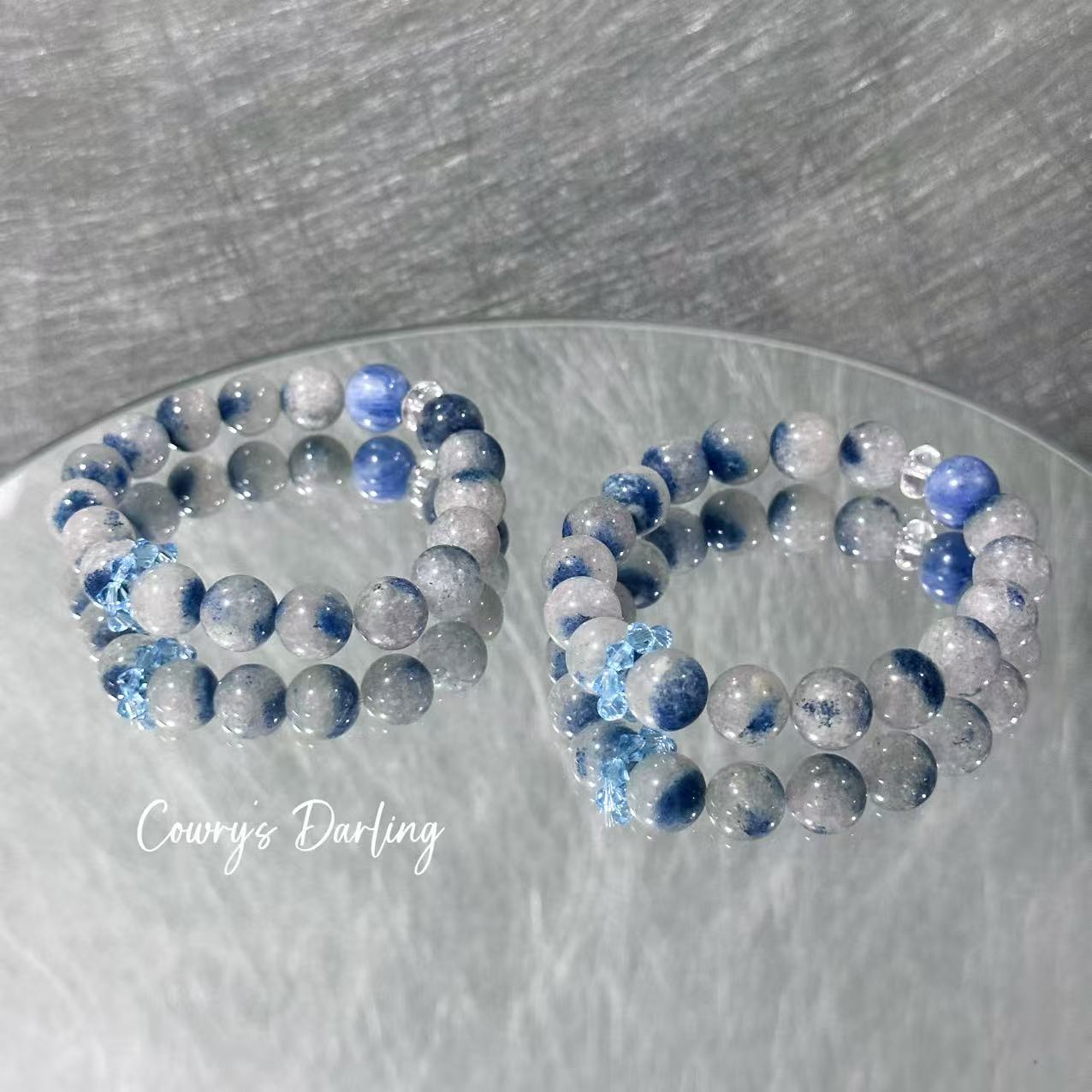 BK211【蓝眼泪】蓝晶+蓝草莓晶 10mm有瑕有色差多样性发