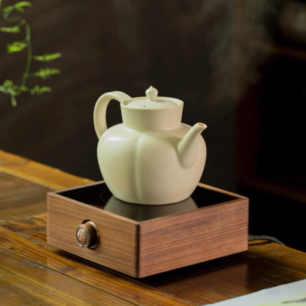 仿宋手执壶煮水煮茶壶中式白泥陶壶蓄水陶瓷壶电陶炉简约汝窑复古