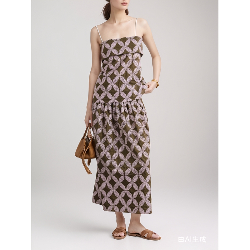 Faithfull The Brand 秋冬女花色露肩吊带巴里纱上衣