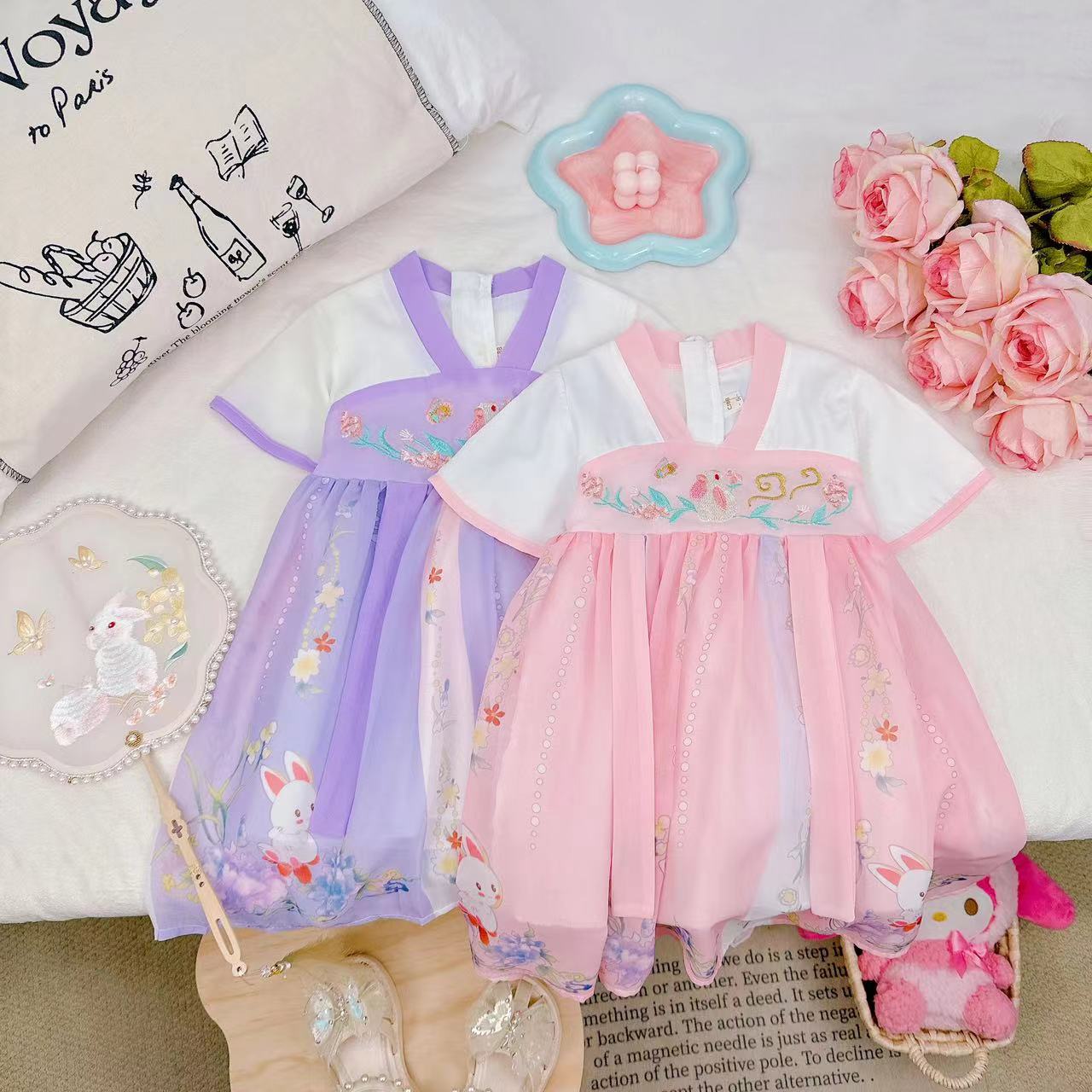 夏季新款中式时尚可爱女童汉服裙子 D-T78