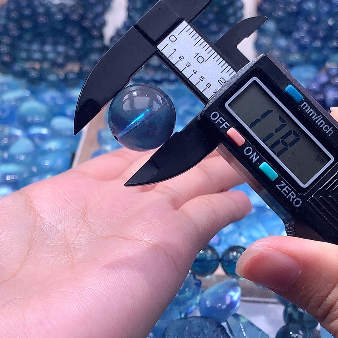 未镶嵌手串海蓝宝石美**化17.8mm魔鬼蓝毕业780元