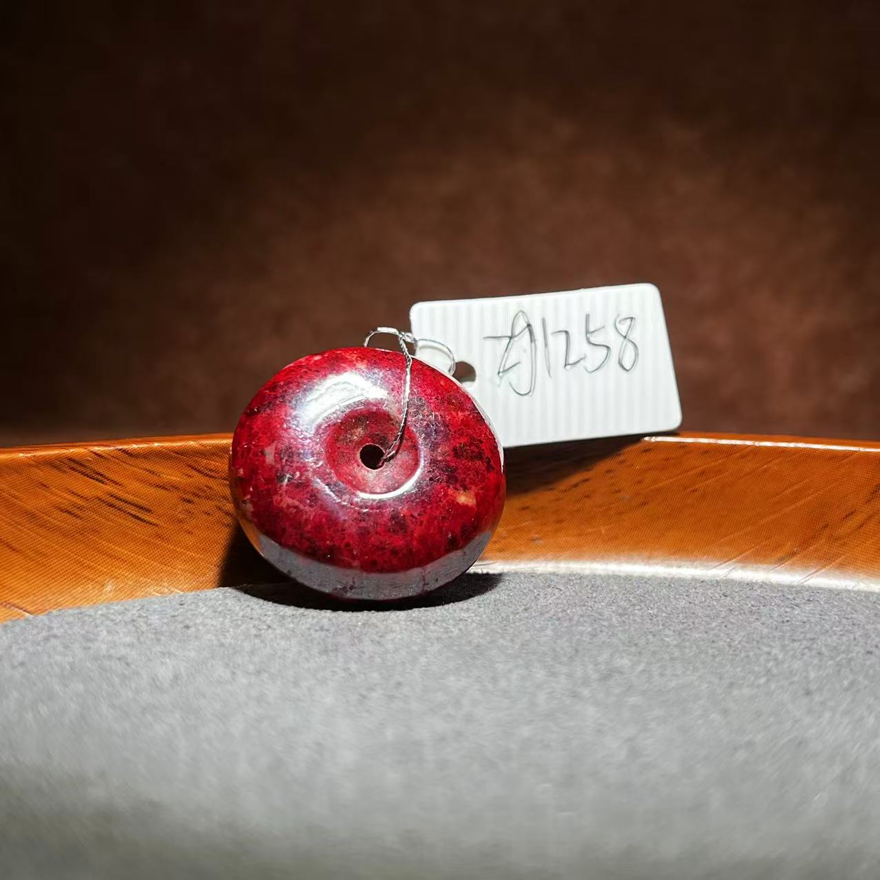 天然辰砂【张老斯珠宝】天然朱砂平安扣吊坠zg1258