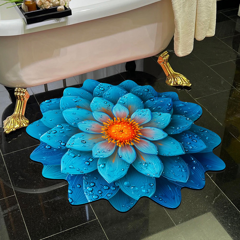 【防滑黑科技】3D立体吸水垫入门花卉地垫浴室垫干垫家用卧室玄关