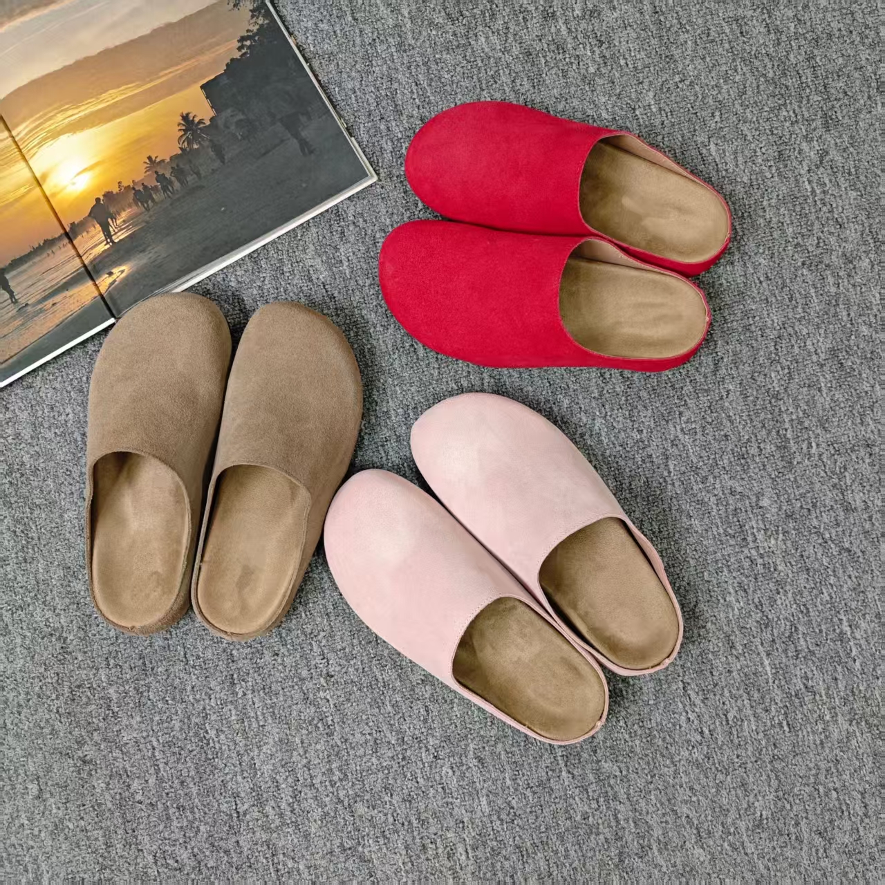 2155余小鱼 三色纯色时尚百搭气质半拖勃肯鞋女鞋