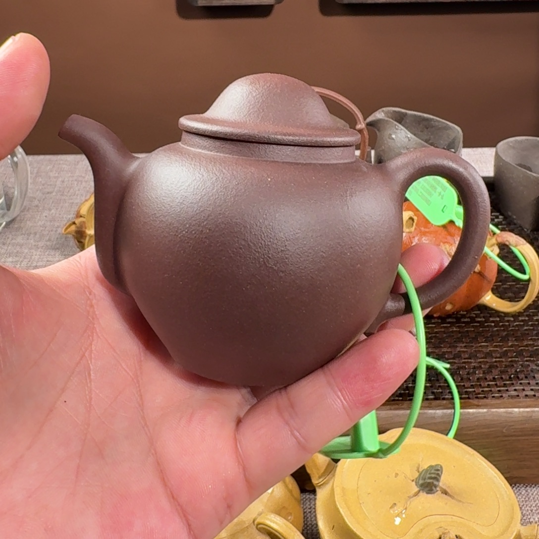 紫砂茶壶紫茄寒江