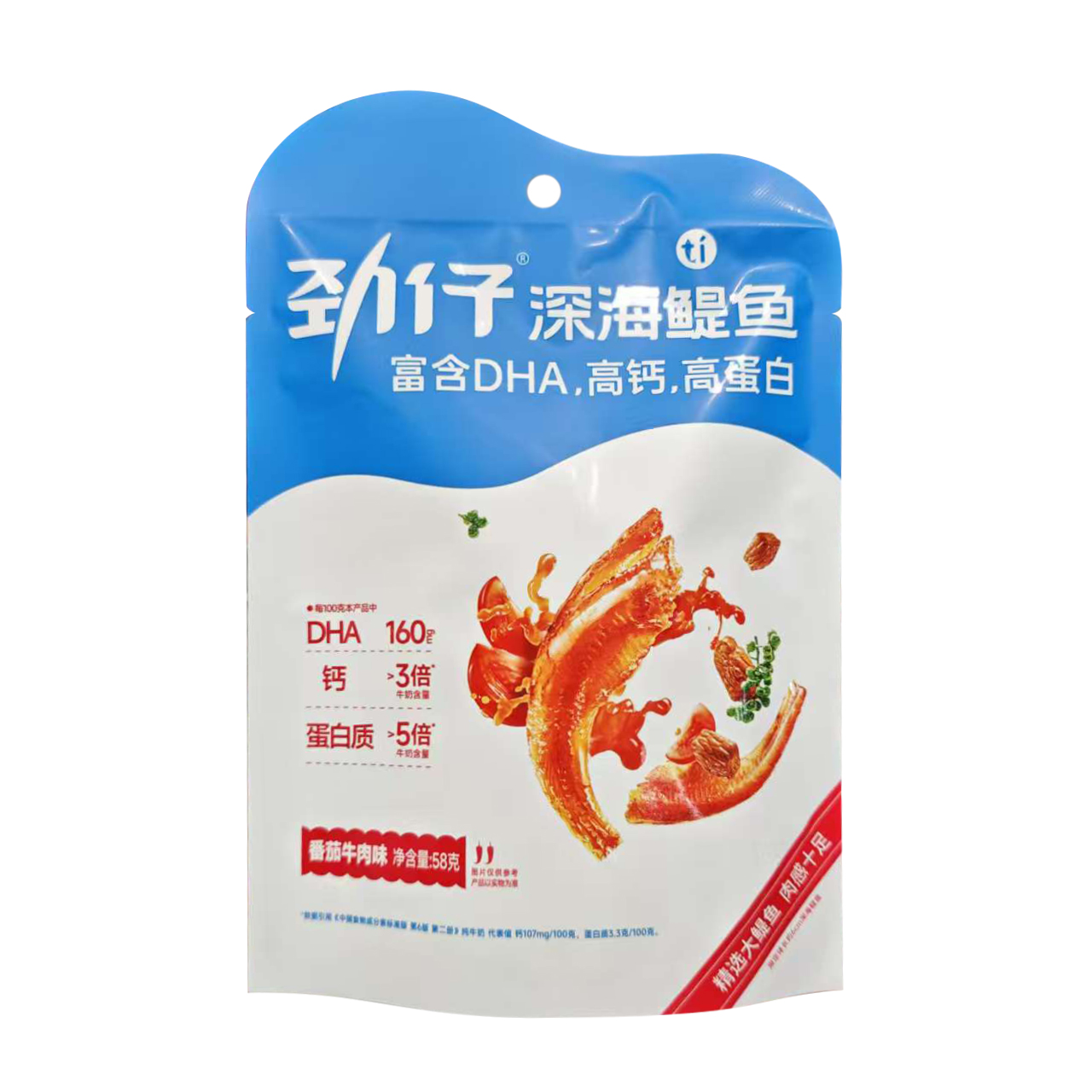 劲仔深海鳀鱼番茄牛肉味58g