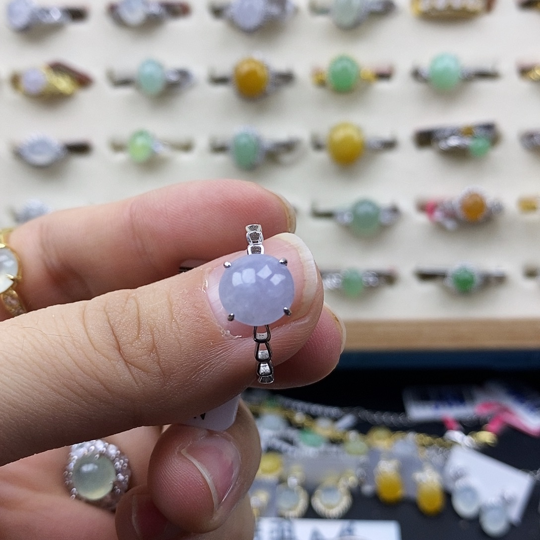 翡翠银S925镶嵌戒指