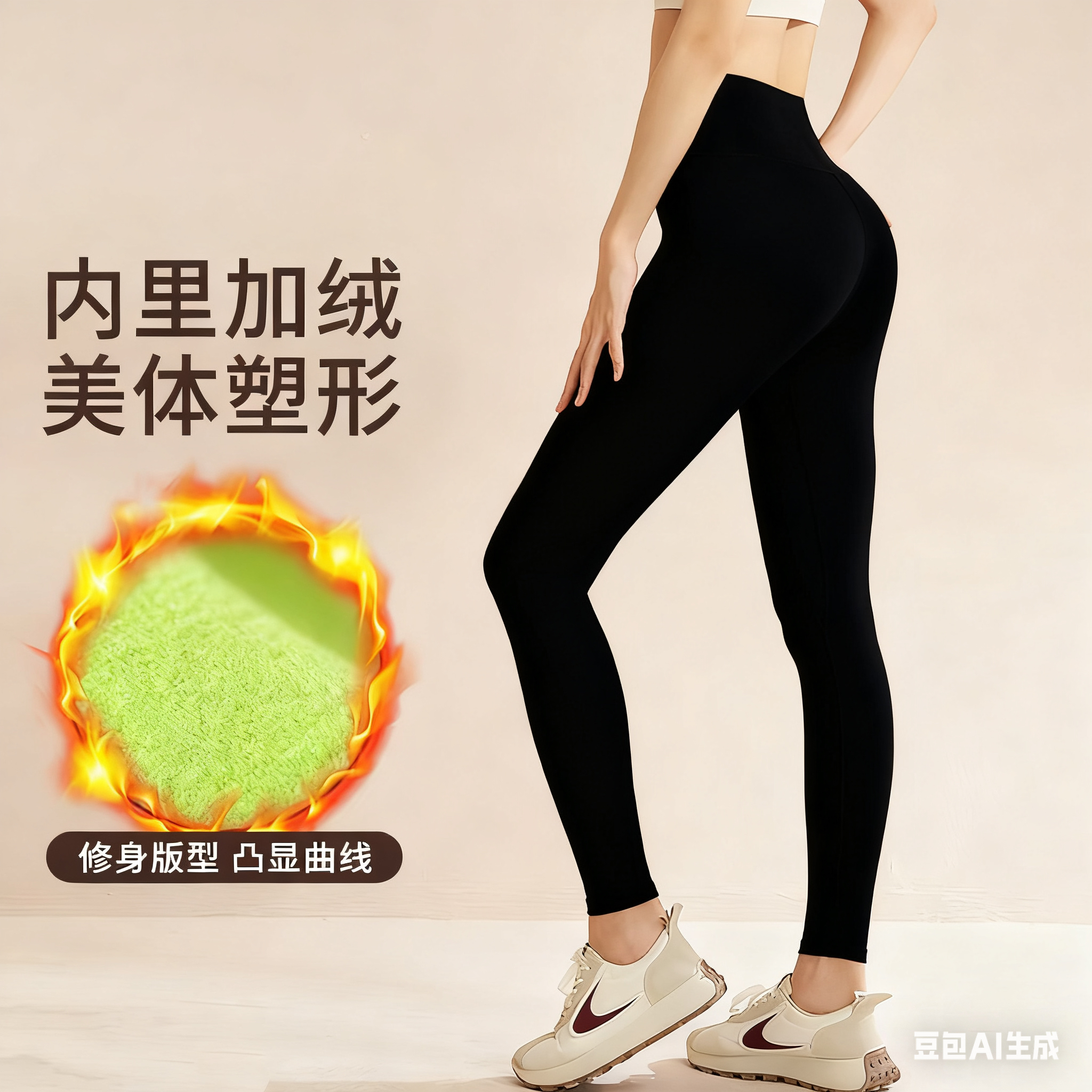 鲨鱼裤女蜜桃臀高腰紧身秋冬高腰提臀收腹显瘦裸感瑜伽裤打底秋裤